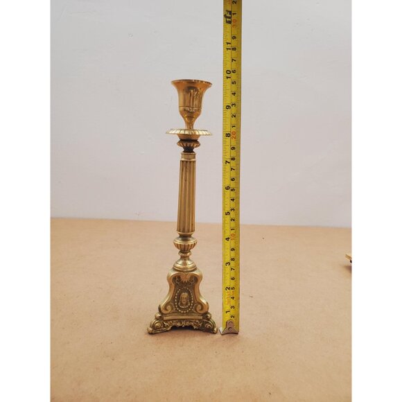 brass candlestick holder - vintage brass - candlestick - vintage home decor - - Picture 11 of 14